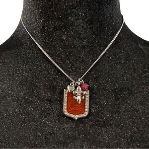Y2K Express Necklace Coat of Arms Pendant Fleur De Lis